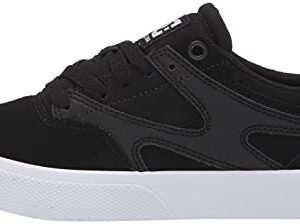 DC Men's Kalis Vulc Low Top Casual Skate Shoe, Black/White, 11 D M US