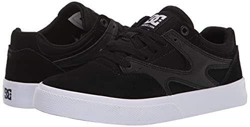 DC Men's Kalis Vulc Low Top Casual Skate Shoe, Black/White, 11 D M US