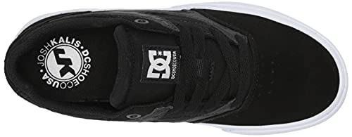 DC Men's Kalis Vulc Low Top Casual Skate Shoe, Black/White, 11 D M US