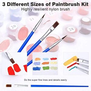 iCoostor Paint by Numbers DIY Acrylic Painting Kit for Kids & Adults Beginner – 16" Wx20 L Colorful Tiger Pattern