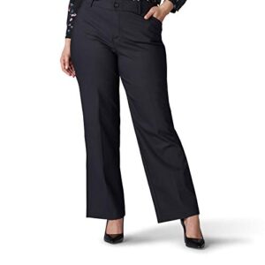 lee women's plus size ultra lux comfort with flex motion trouser pant black 20w medium, 20