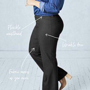 Lee Women's Plus Size Ultra Lux Comfort with Flex Motion Trouser Pant Black 20W Medium, 20