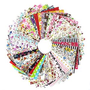 100 pcs pre-cut quilt squares,cotton craft fabric bundle squares patchwork lint different designs 4 x 4 inches for diy sewing quilting scrapbooking
