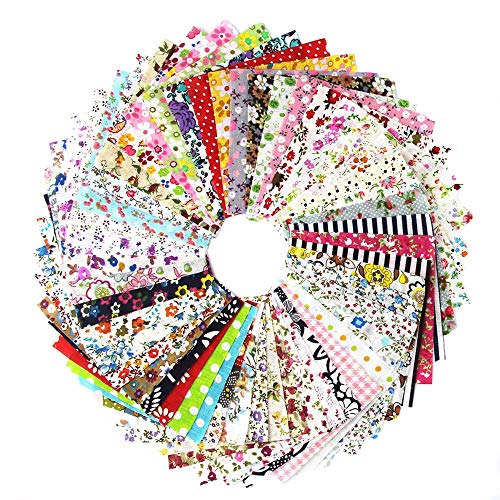 100 PCS Pre-Cut Quilt Squares,Cotton Craft Fabric Bundle Squares Patchwork Lint Different Designs 4 x 4 inches for DIY Sewing Quilting Scrapbooking