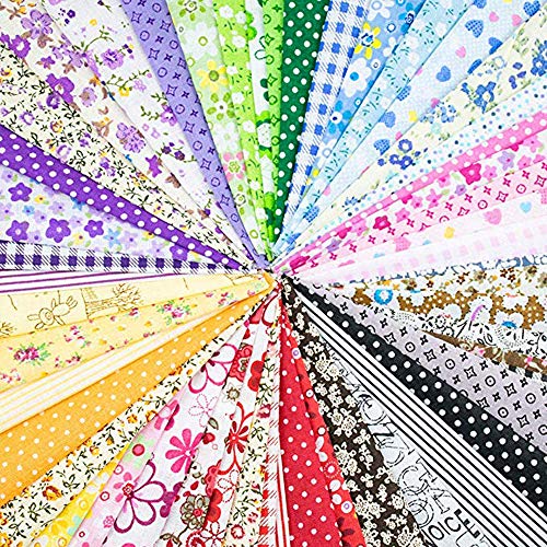 100 PCS Pre-Cut Quilt Squares,Cotton Craft Fabric Bundle Squares Patchwork Lint Different Designs 4 x 4 inches for DIY Sewing Quilting Scrapbooking