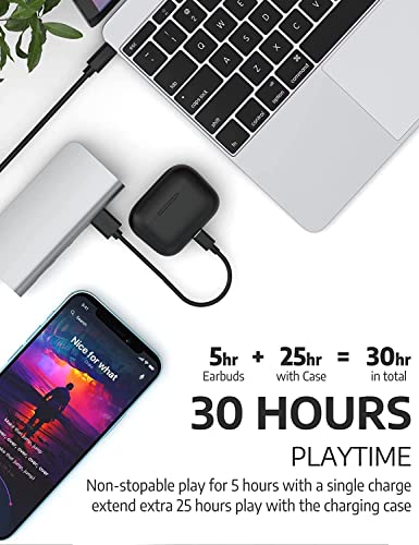 Wireless Earbuds,Bluetooth Headphones 5.3,HiFi Sterero Auto Pairing Earphones with Mic,Charging Case,30H Playtime,IP7 Waterproof Noise Cancelling Bluetooth Ear Buds for iPhone/Samsung/AirPods/Workout