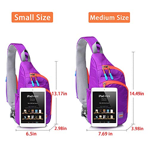 Lecxci Outdoor Chest Sling Bag Lightweight Waterproof Backpack for Unisex/Man/Women(M,purple)