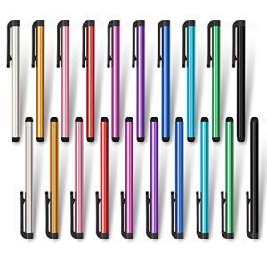 homedge slim stylus pen set of 20 pack, universal stylus compatible with all device with capacitive touch screen – 10 color
