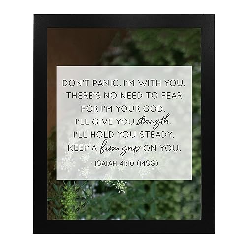 "Do Not Fear, I Am God & I Am With You" Isaiah 41:10- Bible Verse Wall Art- 8x10"- Scripture Wall Print-Ready to Frame. Typographic on Floral Photo Design. Home & Office Décor. Great Christian Gift.