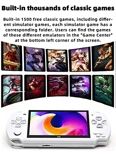 JXD 4.3 inch 8GB Handheld Game Console Built in 1500 Games for Multiple simulators x6 Retro Video Game Console mp3/mp4/Ebook TV Out Portable Game Player