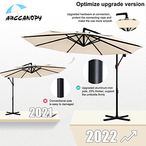 ABCCANOPY Cantilever Patio Umbrellas 10FT Light Beige