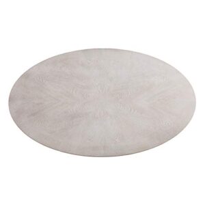 SEI Furniture Laverly Traditional Oval Coffee Table, Distressed Whitewash