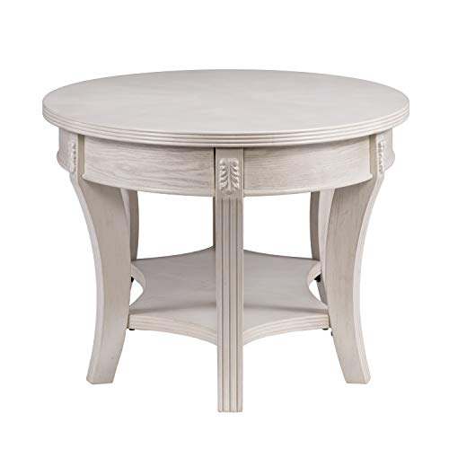 SEI Furniture Laverly Traditional Oval Coffee Table, Distressed Whitewash