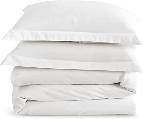 LinenHouse Premium Duvet Cover Set Over Size King 120'' x 98'' Size with Zipper Closure & Corner Ties, Ultra Silky Soft Premium 100% Egyptian Cotton 1000 Thread Count -White Solid