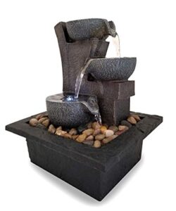 danner manufacturing, inc, aura meditation fountain with 3 tiered led waterfall, pack of 1, 03801