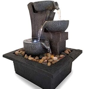 Danner Manufacturing, Inc, Aura Meditation Fountain with 3 Tiered LED Waterfall, Pack of 1, 03801