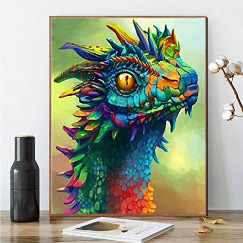 Kimily DIY Paint by Numbers for Adults Kids DIY Painting Acrylic Paint by Numbers Painting Kit Home Wall Living Room Bedroom Decoration Dragon