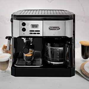 De'Longhi BCO430BM All-in-One Combination Maker & Espresso Machine + Advanced Milk Frother for Cappuccino, Latte & Macchiato + Glass Coffee Pot 10-Cup