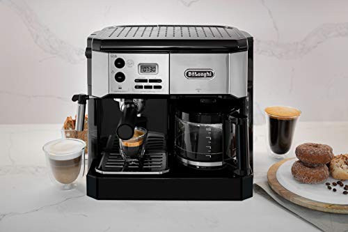 De'Longhi BCO430BM All-in-One Combination Maker & Espresso Machine + Advanced Milk Frother for Cappuccino, Latte & Macchiato + Glass Coffee Pot 10-Cup