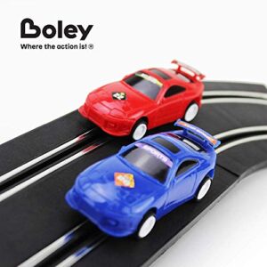 Boley Slot Car Racing Track Set - Build Your Own Electric Double-Rail Racing Track - 2 Cars and 2 Hand-Operated RC Controllers Included - Perfect for Birthday Gifts and Party Favors