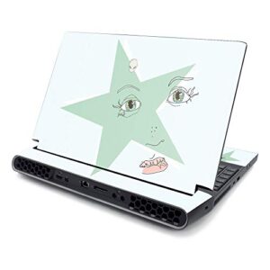mightyskins skin compatible with alienware area-51m 17" (2019) - star face | protective, durable, and unique vinyl decal wrap cover | easy to apply, remove, and change styles | made in the usa