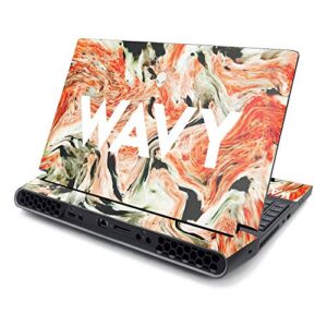mightyskins skin compatible with alienware area-51m 17" (2019) - wavy | protective, durable, and unique vinyl decal wrap cover | easy to apply, remove, and change styles | made in the usa