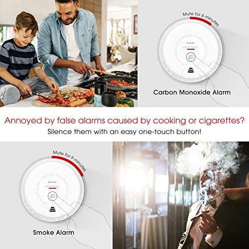 X-Sense 10-Year Battery (Not Hardwired) Combination Smoke and Carbon Monoxide Detector Alarm, Dual Sensor Smoke CO Alarm Complies with UL 217 & UL 2034 Standards, Auto-Check, SC03