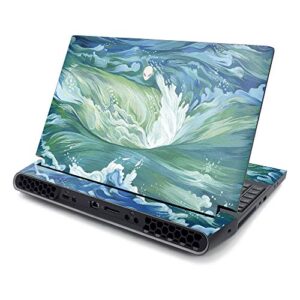 mightyskins skin compatible with alienware area-51m 17" (2019) - cyclone wave | protective, durable, and unique vinyl decal wrap cover | easy to apply, remove, and change styles | made in the usa