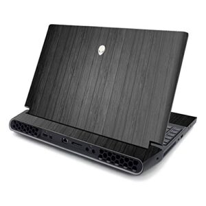 mightyskins skin compatible with alienware area-51m 17" (2019) - black wood | protective, durable, and unique vinyl decal wrap cover | easy to apply, remove, and change styles | made in the usa