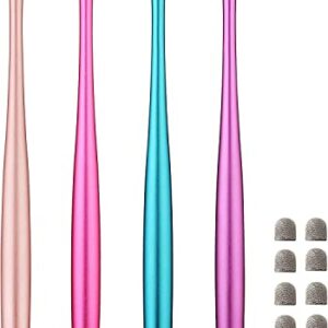 CCIVV Slim Waist Stylus Pens for Touch Screen, Compatible with iPad, iPhone, Kindle Fire + 8 Extra Replaceable Hybrid Fiber Tips (Pink, Purple, Blue, Rose Gold)