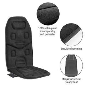 COMFIER Massage Seat Cushion with Heat,10 Vibration Motors Seat Warmer, Back Massager for Chair, Massage Chair Pad for Back Ideal Gifts for Women,Men,Black