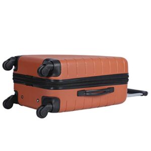 Wrangler Smart Luggage Set with Cup Holder and USB Port, Burnt Orange, 20-Inch Carry-On