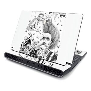 mightyskins skin compatible with alienware area-51m 17" (2019) - disoriented | protective, durable, and unique vinyl decal wrap cover | easy to apply, remove, and change styles | made in the usa