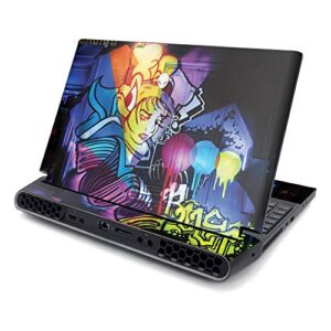 mightyskins skin compatible with alienware area-51m 17" (2019) - midnight mischief | protective, durable, and unique vinyl decal wrap cover | easy to apply, remove, and change styles | made in the usa