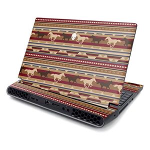 mightyskins skin compatible with alienware area-51m 17" (2019) - western horses | protective, durable, and unique vinyl decal wrap cover | easy to apply, remove, and change styles | made in the usa