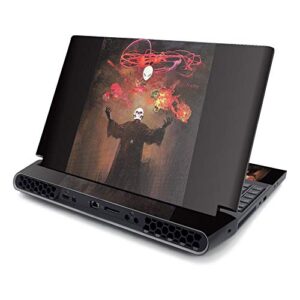 mightyskins skin compatible with alienware area-51m 17" (2019) - skull king | protective, durable, and unique vinyl decal wrap cover | easy to apply, remove, and change styles | made in the usa