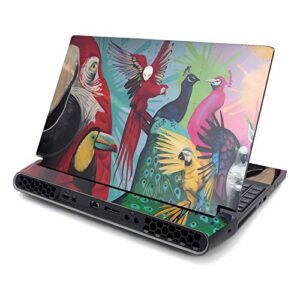 mightyskins skin compatible with alienware area-51m 17" (2019) - parrot paradise | protective, durable, and unique vinyl decal wrap cover | easy to apply, remove, and change styles | made in the usa