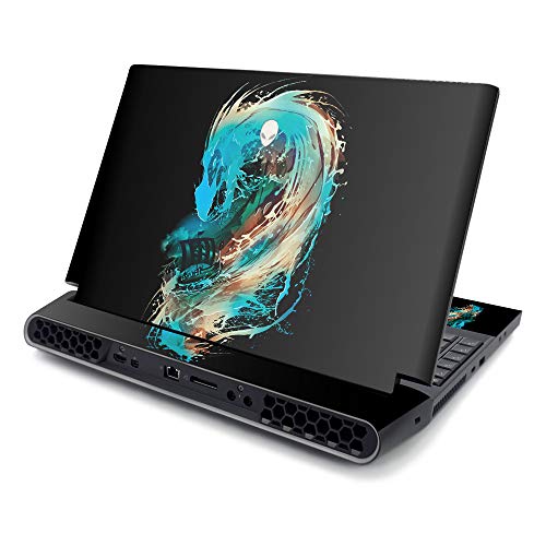 MightySkins Skin Compatible with Alienware Area-51M 17" (2019) - Big Wave | Protective, Durable, and Unique Vinyl Decal wrap Cover | Easy to Apply, Remove, and Change Styles | Made in The USA