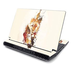 mightyskins skin compatible with alienware area-51m 17" (2019) - cheetah splatter | protective, durable, and unique vinyl decal wrap cover | easy to apply, remove, and change styles | made in the usa