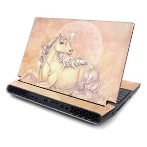 mightyskins skin compatible with alienware area-51m 17" (2019) - purrfect friends | protective, durable, and unique vinyl decal wrap cover | easy to apply, remove, and change styles | made in the usa