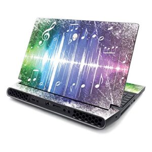 mightyskins skin compatible with alienware area-51m 17" (2019) - music man | protective, durable, and unique vinyl decal wrap cover | easy to apply, remove, and change styles | made in the usa
