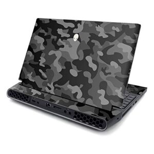 mightyskins skin compatible with alienware area-51m 17" (2019) - black camo | protective, durable, and unique vinyl decal wrap cover | easy to apply, remove, and change styles | made in the usa
