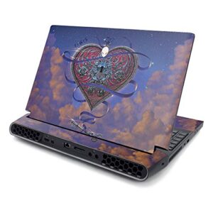 mightyskins skin compatible with alienware area-51m 17" (2019) - heart and key | protective, durable, and unique vinyl decal wrap cover | easy to apply, remove, and change styles | made in the usa