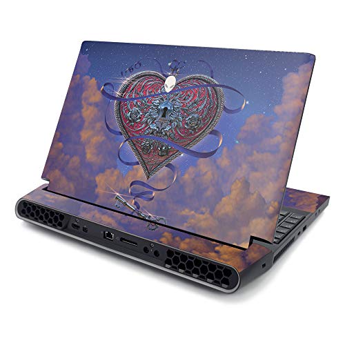 MightySkins Skin Compatible with Alienware Area-51M 17" (2019) - Heart and Key | Protective, Durable, and Unique Vinyl Decal wrap Cover | Easy to Apply, Remove, and Change Styles | Made in The USA