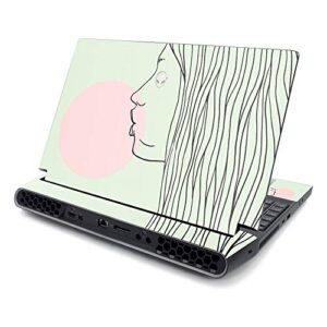 mightyskins skin compatible with alienware area-51m 17" (2019) - pink bubble gum | protective, durable, and unique vinyl decal wrap cover | easy to apply, remove, and change styles | made in the usa
