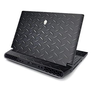 mightyskins skin compatible with alienware area-51m 17" (2019) - black diamond plate | protective, durable, and unique vinyl decal wrap cover | easy to apply| made in the usa