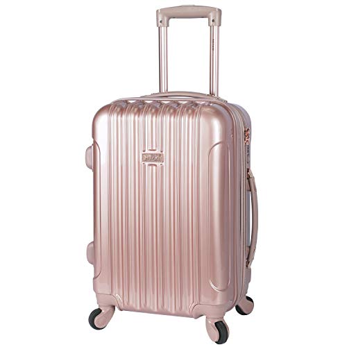 kensie Women's Alma Hardside Spinner Luggage, Expandable, Rose Gold, Carry-On 20-Inch