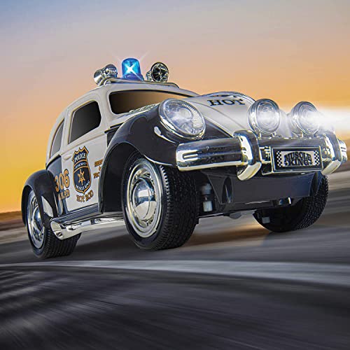 Top Race Remote Control Police Car, with Lights and Sirens | RC Police Car for Kids | Easy to Control, Rubber Tires, Heavy Duty Old Fashioned Style