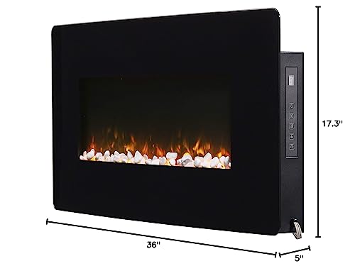 Dimplex Winslow 35" Wall-Mounted Electric Fireplace (Model: SWM3520), 4777 BTU, 120 Volt, 1400 Watt, Black