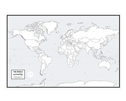 Large Blank World Outline Map Poster, Laminated, 36” x 24” | Great Blank Wall Map for Classroom or Home Study | Free Dry Erase Marker Included | Includes Detailed Laminated Answer Sheet | Learn Fast!